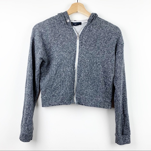 Forever 21 Tops - Forever21 Grey Zip Up Crop Hoodie Jacket